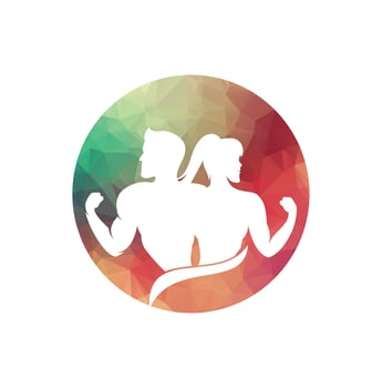 gym logo male female fitness logo design template vector