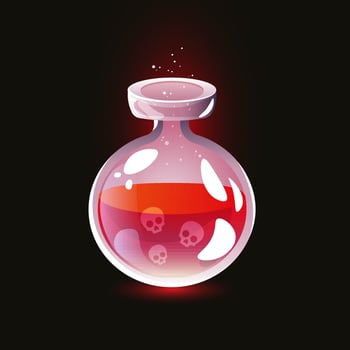 cartoon death potion poison blood vector