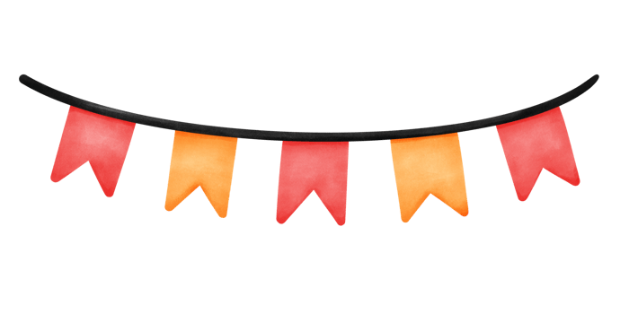 Cute garland in watercolor png