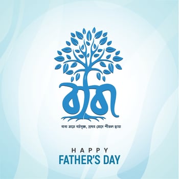 Happy fathers Day Bangla typography design. father Bangla typography, Father's Day social media post design.  Baba typography. Father's Day post design. vector
