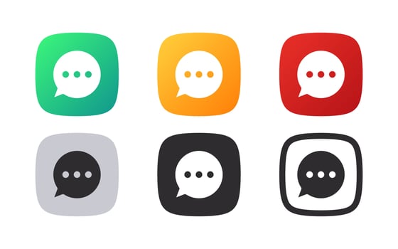Conceptual message icons. Set of Chat Message Bubbles. Notification icons. Vector scalable graphics