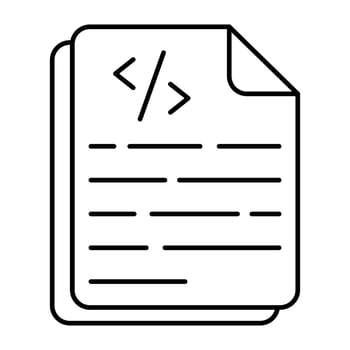 A linear design icon of coding file vector