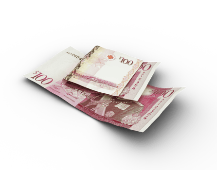 3D rendering of Double 100 Tongan Paanga notes isolated on transparent background png