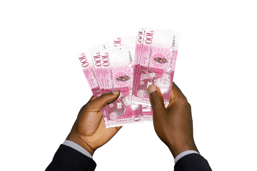 Black hands holding 3D rendered Tongan Paanga notes. closeup of Hands holding Tongan currency notes png