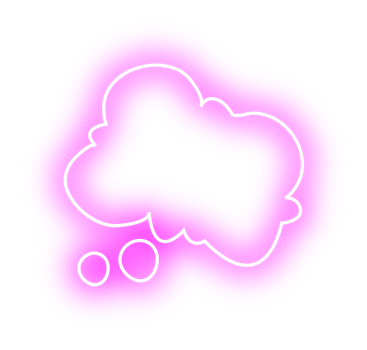 neon bubble speech label png