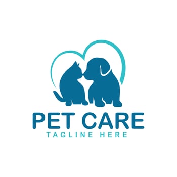 pet care logo design template. pet car vector icon illustration