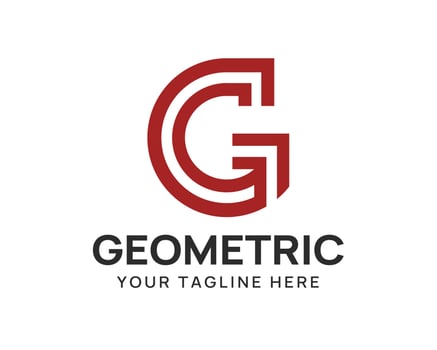Minimalist letter g monoline style vector
