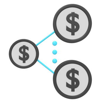 Coin network share to team work png
