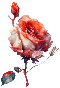 blossom rose watercolor botanical png