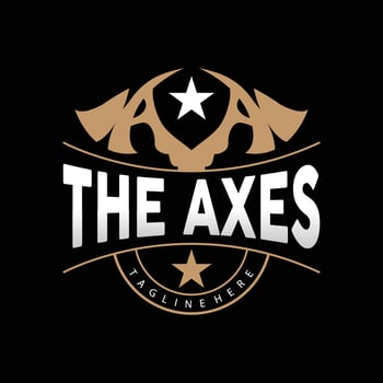 Axe Logo, Wood Cutting Tool Vector Icon, Silhouette Design, Retro Vintage Style