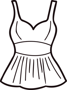 Hand Drawn cute swimwear for women in doodle style png
