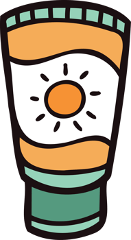 Hand Drawn sunscreen in doodle style png