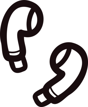 Hand Drawn earphones in doodle style png