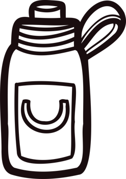 Hand Drawn bottle in doodle style png