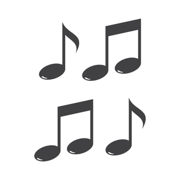 Sheet music note icon in trendy flat style isolated vector illustration.