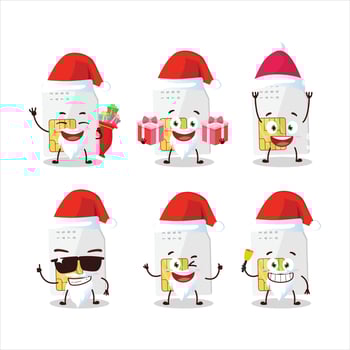 Santa Claus emoticons with sim card cartoon character vector