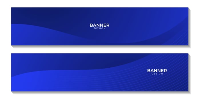 set of banners with abstract navy blue wave gradient background for business vector