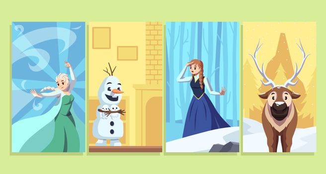 Ice Princess and Friends Social Media Story vector