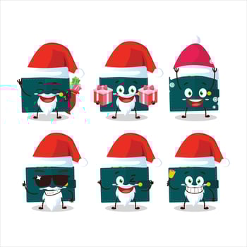 Santa Claus emoticons with green wallet cartoon character vector