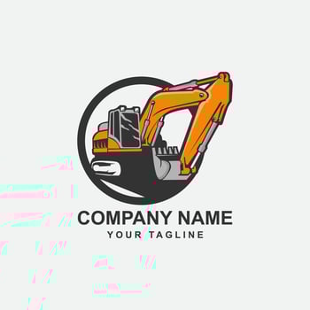 PrintExcavator logo template vector. Heavy equipment logo vector for construction company.