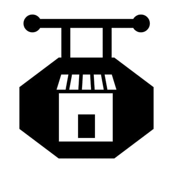 Shop Sign Vector Glyph Icon Design