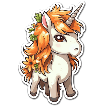 Cute cartoon unicorn sticker png