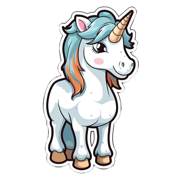Cute cartoon unicorn sticker png