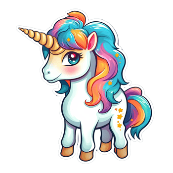 Cute cartoon unicorn sticker png