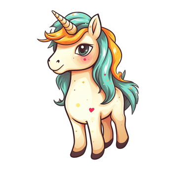 Cute cartoon unicorn sticker png