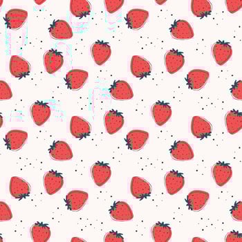 vivid strawberry pattern vector
