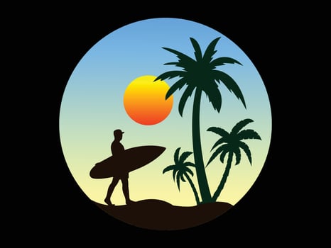 Summer Holiday T-shirt Design Illustration, vector