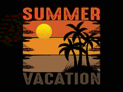 Summer Holiday T-shirt Design Illustration, vector