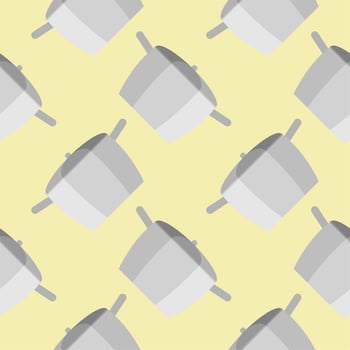 stew pot seamless pattern. kitchenware vector illustration