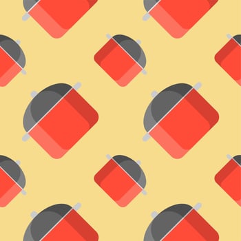 stew pot seamless pattern. kitchenware vector illustration