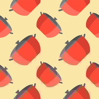 stew pot seamless pattern. kitchenware vector illustration