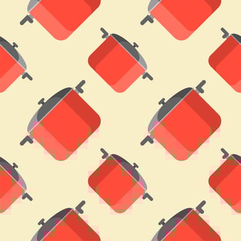 stew pot seamless pattern. kitchenware vector illustration