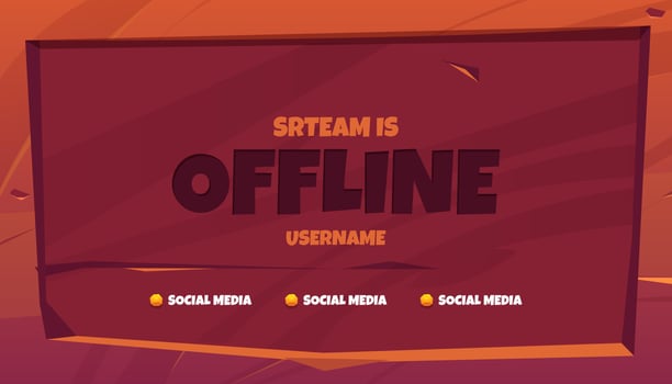 Stream is offline twitch cartoon background label vector