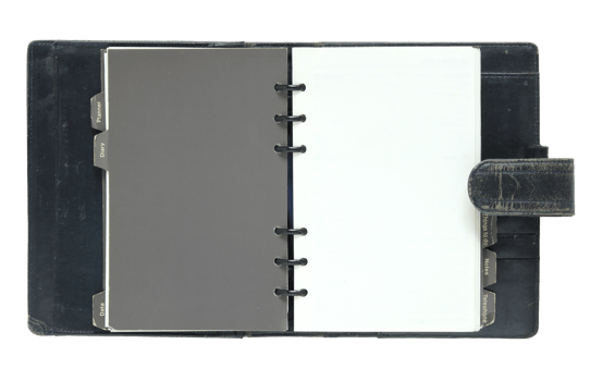 old notebook open isolated with clipping path for mockup png
