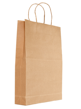 Brown paper bag isolated with clipping path for mockup png