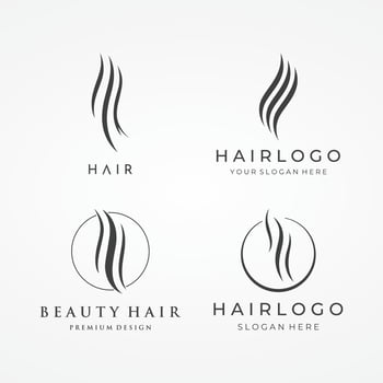 Luxury and beautiful hair wave abstract Logo design.Logo for business, salon, beauty, hairdresser, care. vector