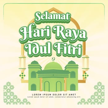 Banner Selamat Hari Raya Idul Fitri Illustration, Eid Mubarak, Eid Theme, The Blessed Month vector