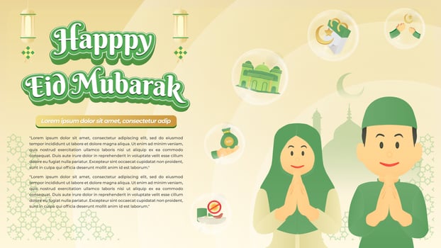 Social Media Banner Eid Mubarak. Eid Theme. The Blessed Month. Cairo. Istanbul. turkey. Arab. vector