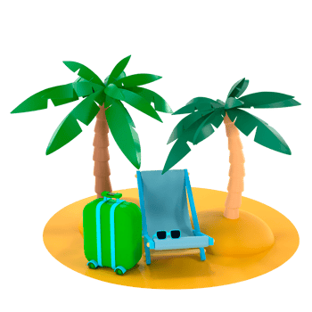 Relax on a sun lounger on the island 3d illustrartion. png