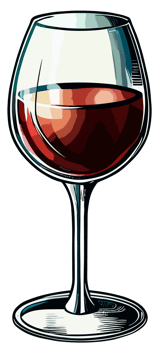 Red Wine glass isolated. Clip art illustration style. png