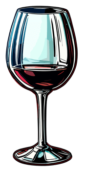Red Wine glass isolated. Clip art illustration style. png