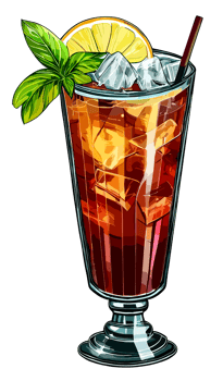 Cocktail glass isolated. Clip art illustration style. png