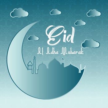 eid al adha mubarak islamic elegant creative vector design,