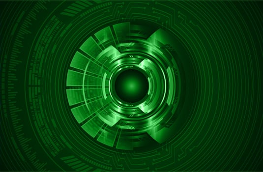 Modern Cybersecurity Eye on Technology Background vector