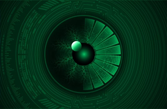 Modern Cybersecurity Eye on Technology Background vector