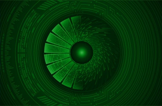 Modern Cybersecurity Eye on Technology Background vector